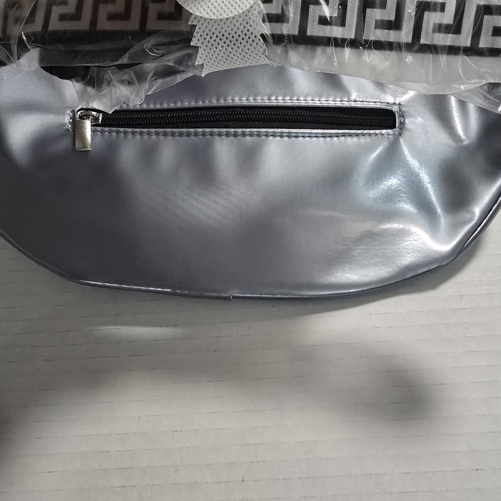 Versace Silver Belt Bag Travel Pouch Fanny Pack Crossbody Designer Unisex Bag - Picture 5 of 10